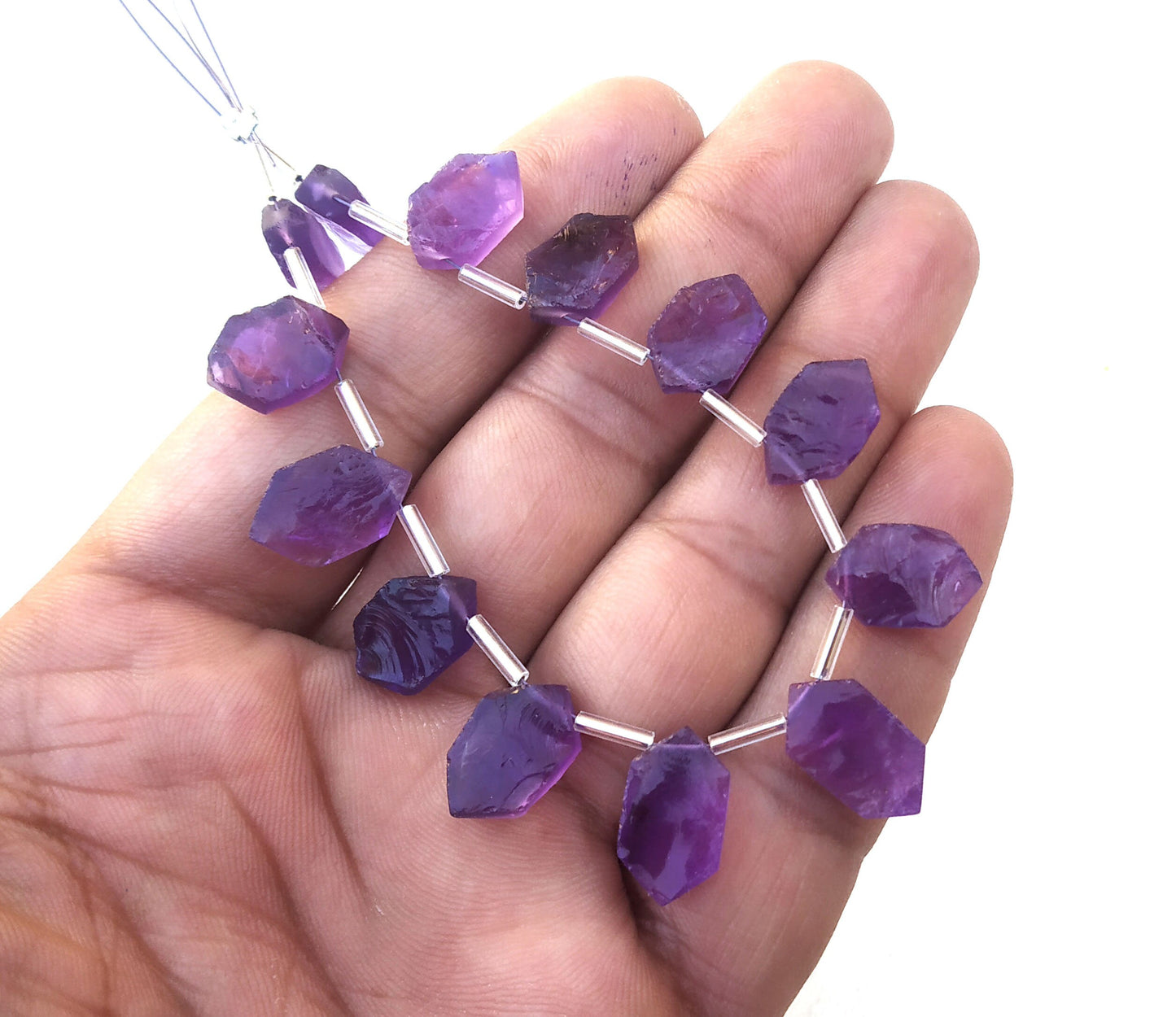 Fantastic Quality 13 Piece Natural Blue Amethyst Gemstone,Fancy Uneven Shape Rough,Size 7x13-9x15 MM Making Birthstone Jewelry Wholesale