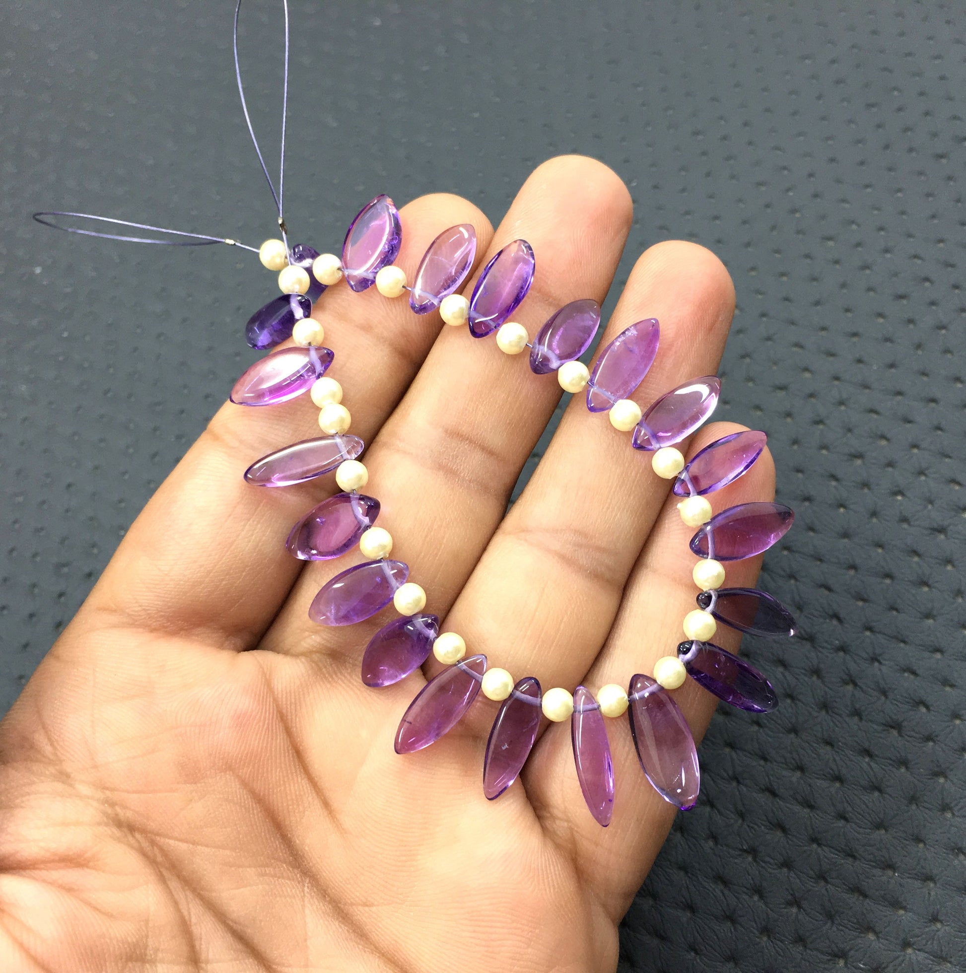 21 Pieces Top Quality Natural Amethyst Smooth Marquise Shape Beads, Size 5x14-7x19 MM Smooth Marquise Gemstone Making Jewelry Wholesale Rate