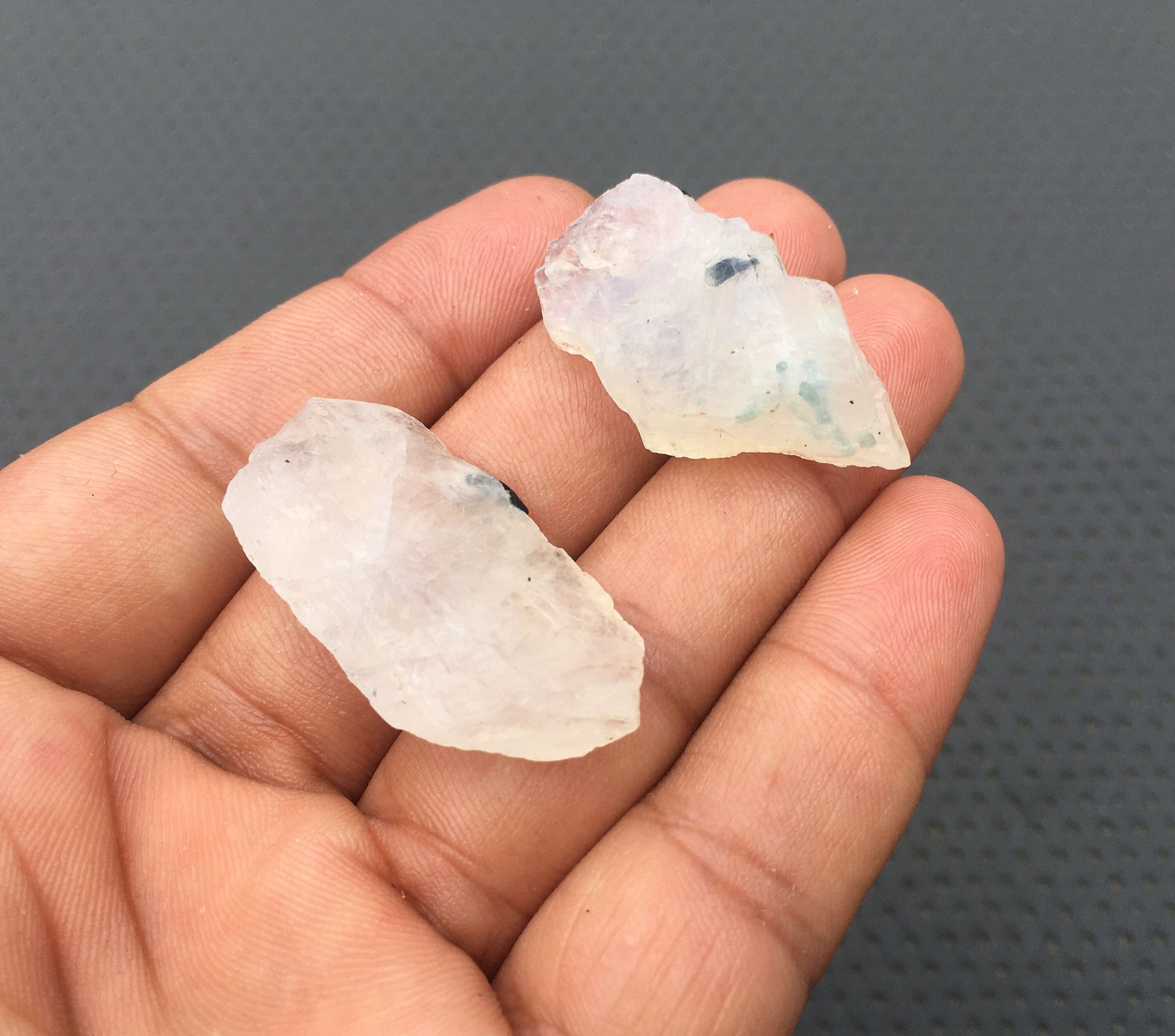 Absolutely Beautiful Stones 2 Pieces Specimen Raw Sale Natural Rainbow Moonstone, Size 18x36-19x39 MM Marvelous Moonstone,Free Form Specimen