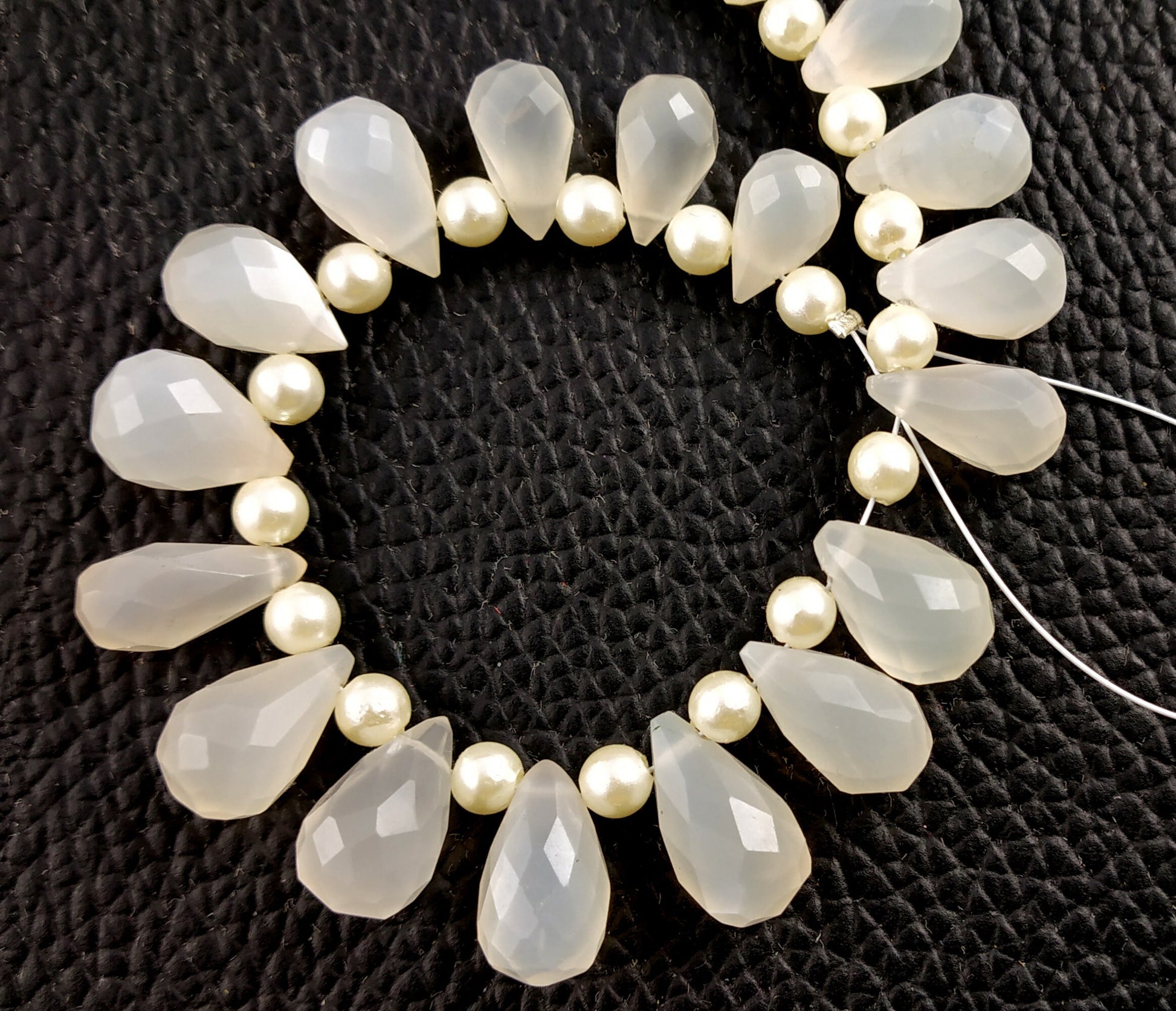 AAA Quality 1 Strand Natural White Moonstone Teardrop Shape, Micro Faceted Beads,Size 5.5x9-8x12.5 MM,21 Pieces moonstone ,Wholesale Price.