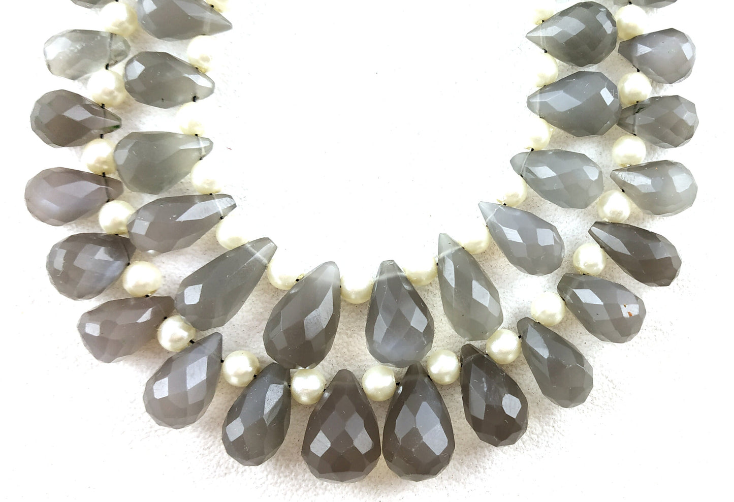 AAA Quality 1 Strand Natural Grey Moonstone Teardrop Shape, Micro Faceted Beads,Size 5.5x7.5-8x13 MM,21 Pieces moonstone ,Wholesale Price.