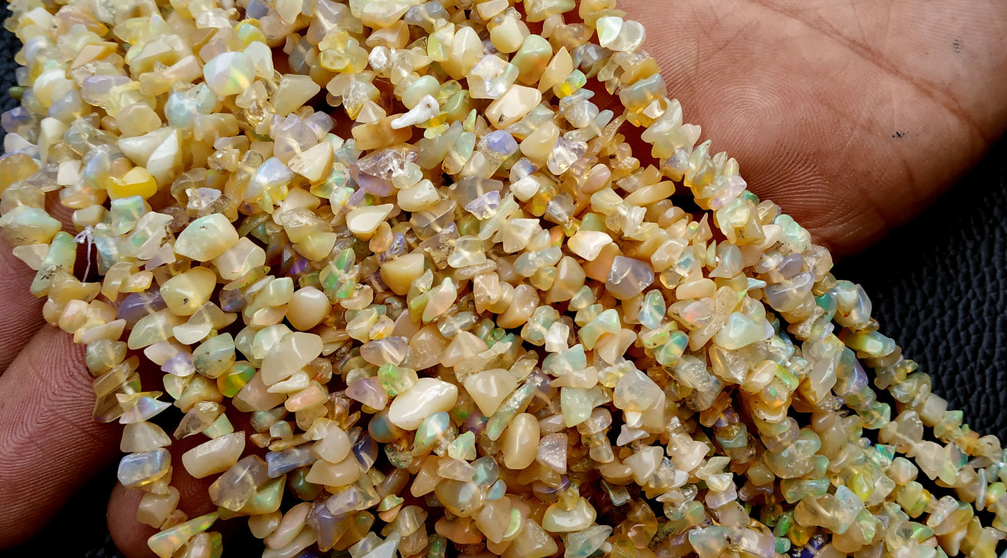 AAA Quality 14" Long Ethiopian opal Smooth Chips Beads Size 3-4 mm,Ethiopian Gemstone,Ethiopian Beads,Gemstone, Wholesale Price