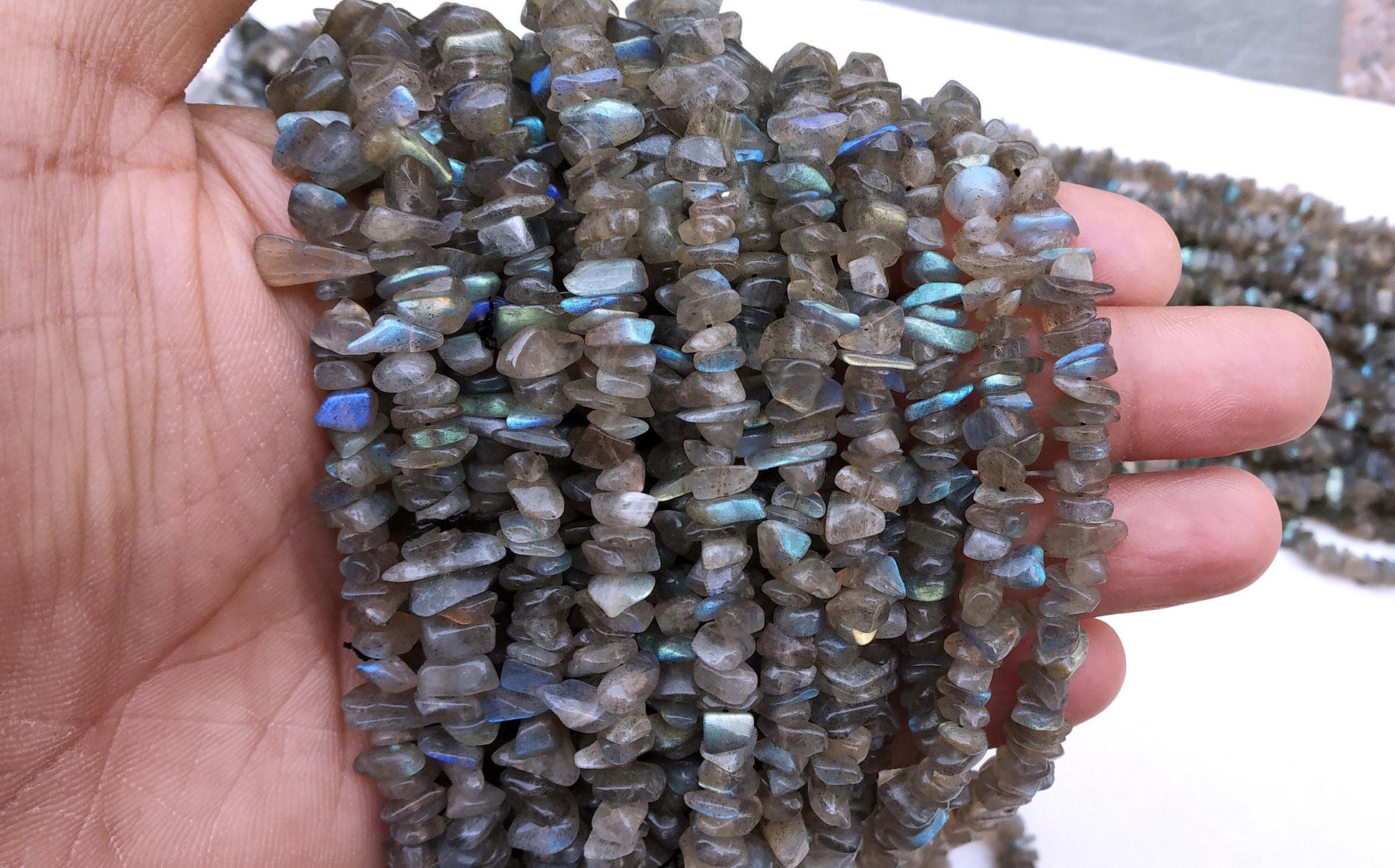 16" Natural Labradorite Chips, Labradorite Beads, Uncut Beads,5-8 MM Beads,Polished Smooth Beads,making Jewelry, Labradorite Stone,Wholesale