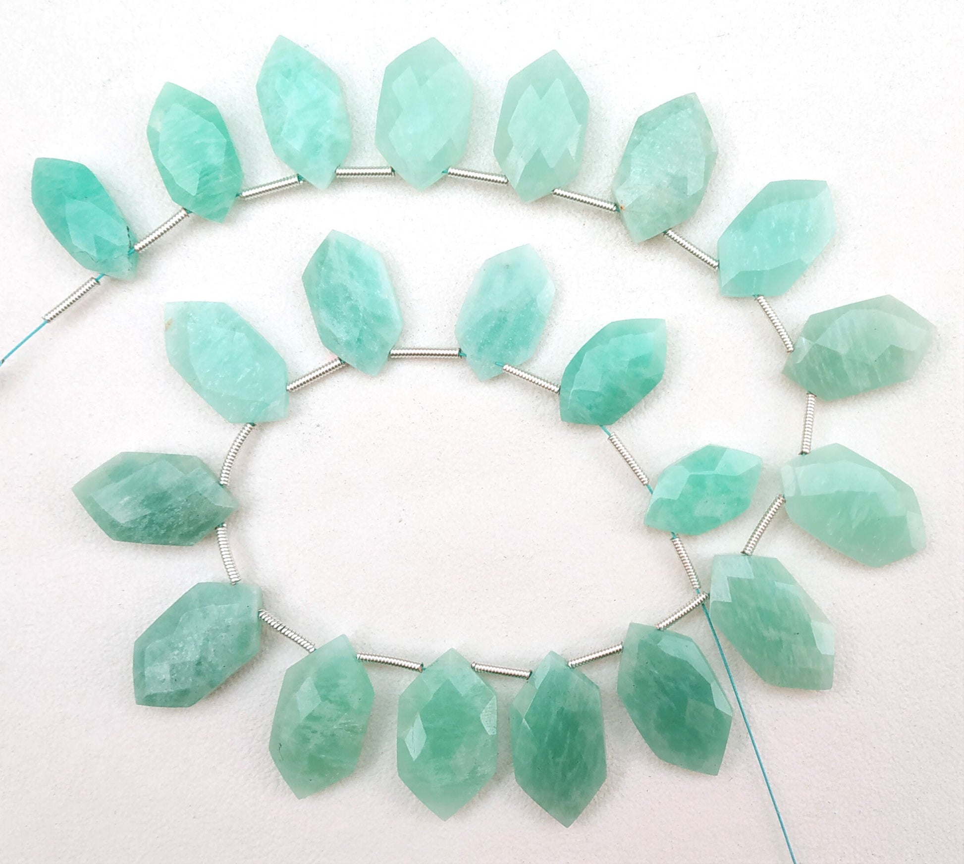 Awesome Quality 1 Strand Natural Amazonite Beads,Briolette Beads,Fancy Shape Faceted Gemstone,Size 9x18-10x20MM,20 Pieces,Wholesale Price