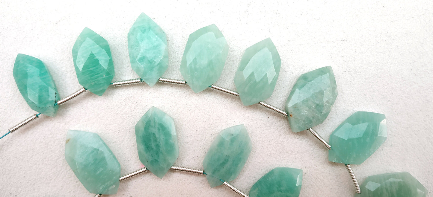 Awesome Quality 1 Strand Natural Amazonite Beads,Briolette Beads,Fancy Shape Faceted Gemstone,Size 9x18-10x20MM,20 Pieces,Wholesale Price