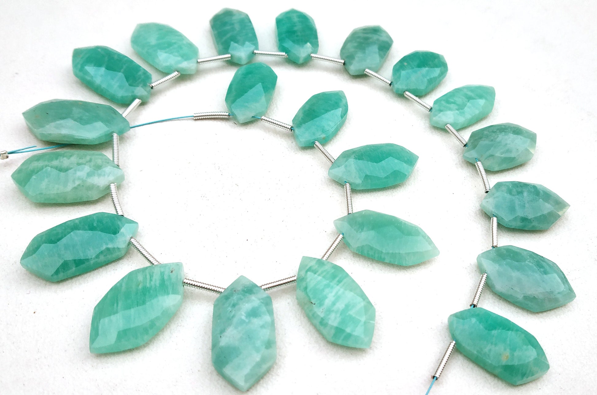 Awesome Quality 1 Strand Natural Amazonite Beads,Briolette Beads,Fancy Shape Faceted Gemstone,Size 9x17-11x21MM,20 Pieces,Wholesale Price