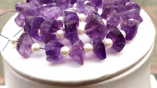 Awesome Quality 1 Strand Natural Blue Amethyst,36 Piece,Rough Shape Amethyst,7-10mm,Amethyst,Natural Amethyst,Rough Stone Amethyst,Wholesale