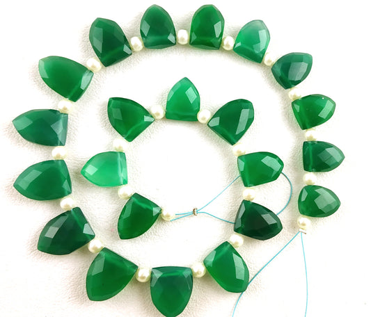 AAA Quality 1 Strand Natural Green Onyx Faceted,Half Marquise shape,Size 9x12-10x14 MM Approx ,Clear Green Onyx 21 Pieces Wholesale price