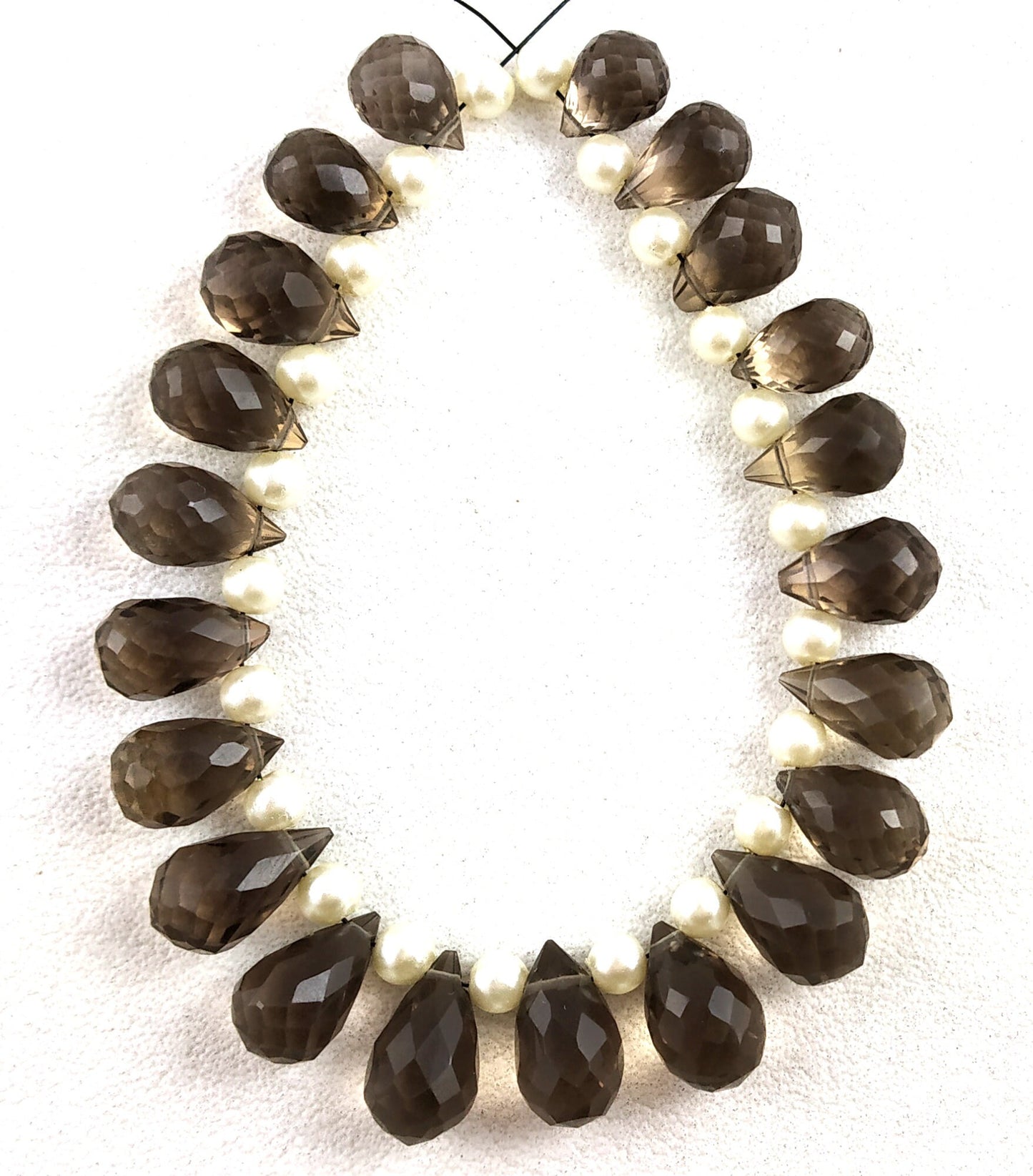 AAA Quality 1 Strand Natural Smoky Teardrop Shape, Micro Faceted Beads,Size 5.5x9-7.5x12 MM,21 Pieces Smoky ,Wholesale Price.