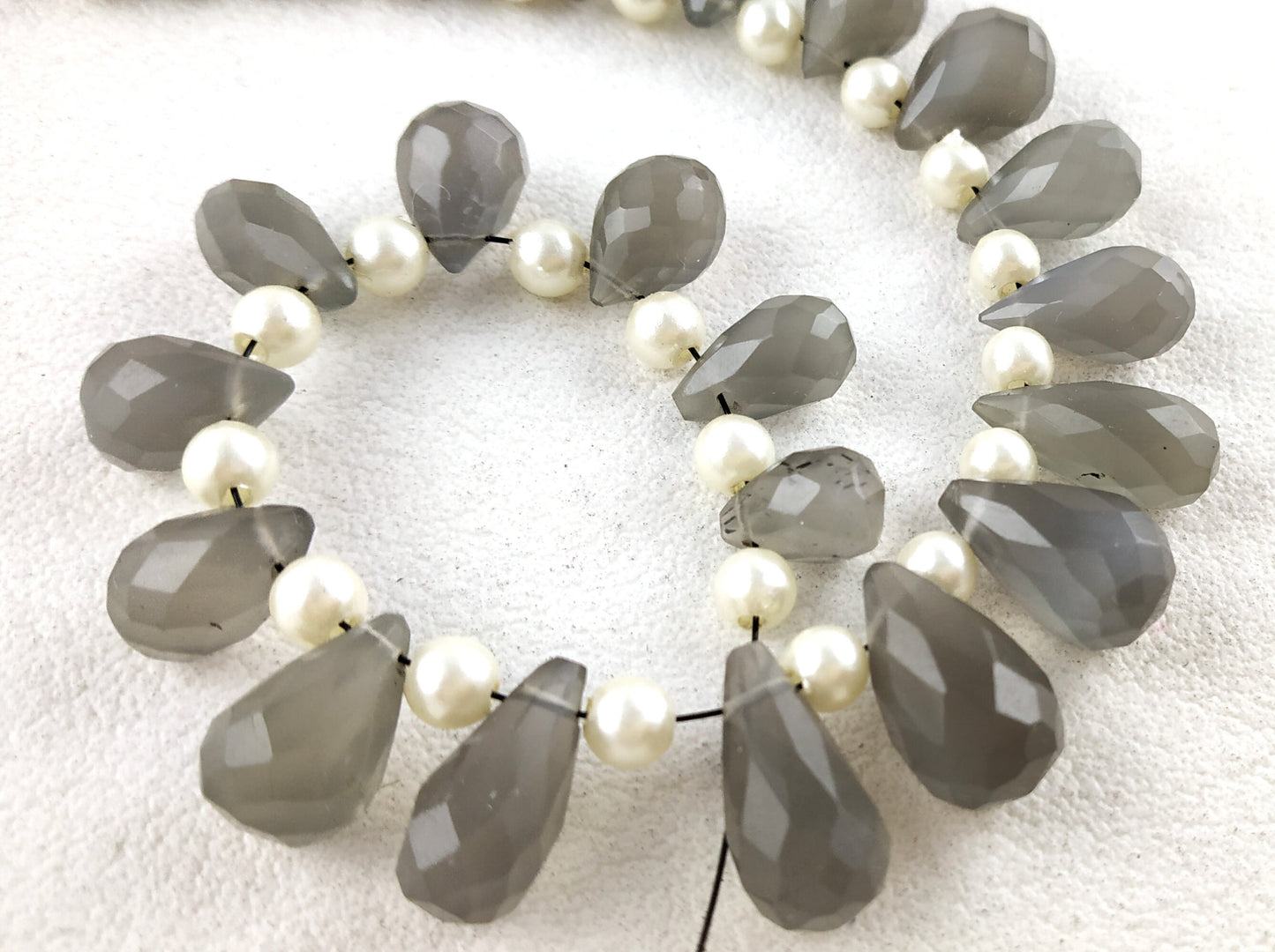 AAA Quality 1 Strand Natural Grey Moonstone Teardrop Shape, Micro Faceted Beads,Size 5.5x7.5-8x13 MM,21 Pieces moonstone ,Wholesale Price.