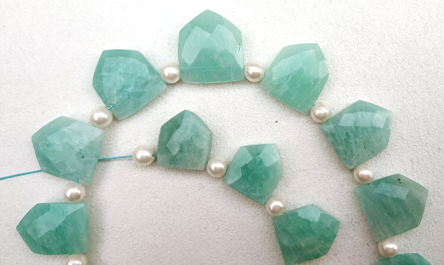 Awesome Quality 1 Strand Natural Amazonite Beads,Briolette Beads,Pentagon Shape Faceted Gemstone,Size 9x11-12x14MM,20 Pieces,Wholesale Price