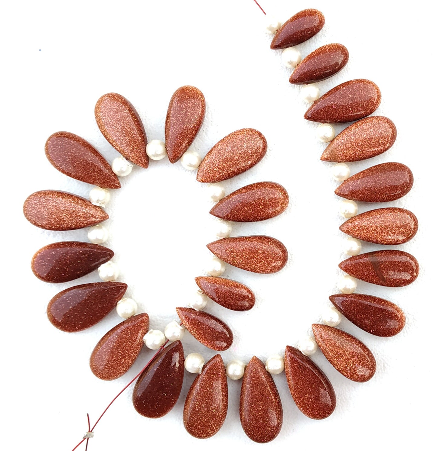 Awesome Quality 25 Pieces Red Sunstone, Size Approx 6x12-9x17 MM,side Drilled Sunstone,Smooth beads Sunstone,Pear Shape Wholesale Price