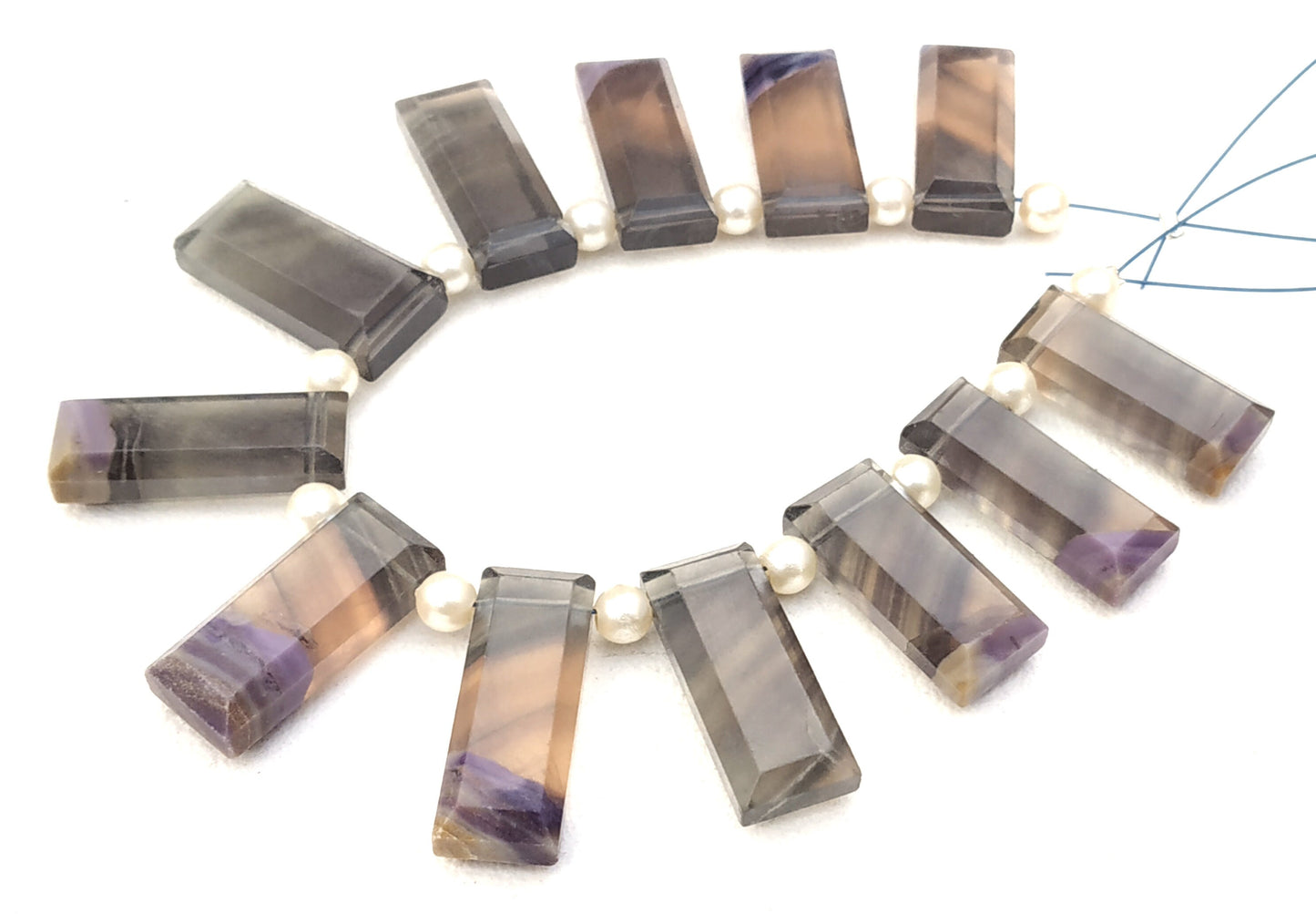 AAA Quality 1 Strand Natural Fluorite Gemstone,Rectangle Shape Briolette Beads,7x19-8x20 MM,Faceted Fluorite Beads,12 Pieces,Wholesale Price