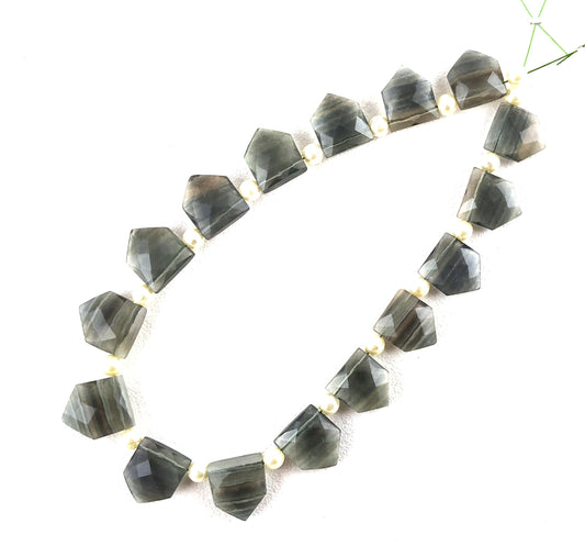 AAA Quality 1 Strand Natural Fluorite Gemstone,Pentagon Shape Briolette Beads,10x11-10x12 MM,Faceted Fluorite Beads,15 Pieces,Wholesale Rate