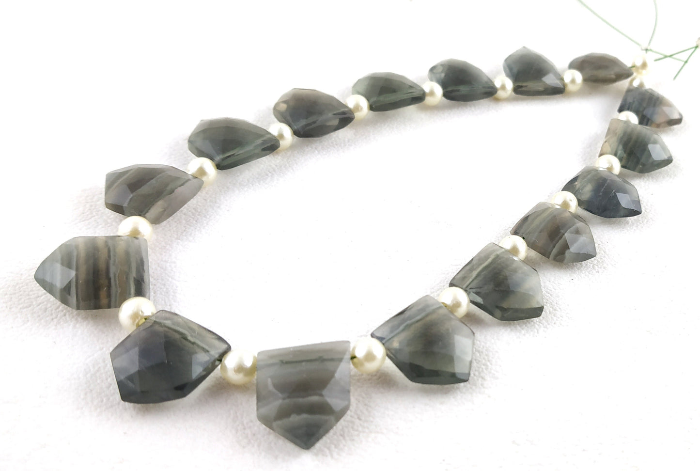 AAA Quality 1 Strand Natural Fluorite Gemstone,Pentagon Shape Briolette Beads,10x11-10x12 MM,Faceted Fluorite Beads,15 Pieces,Wholesale Rate