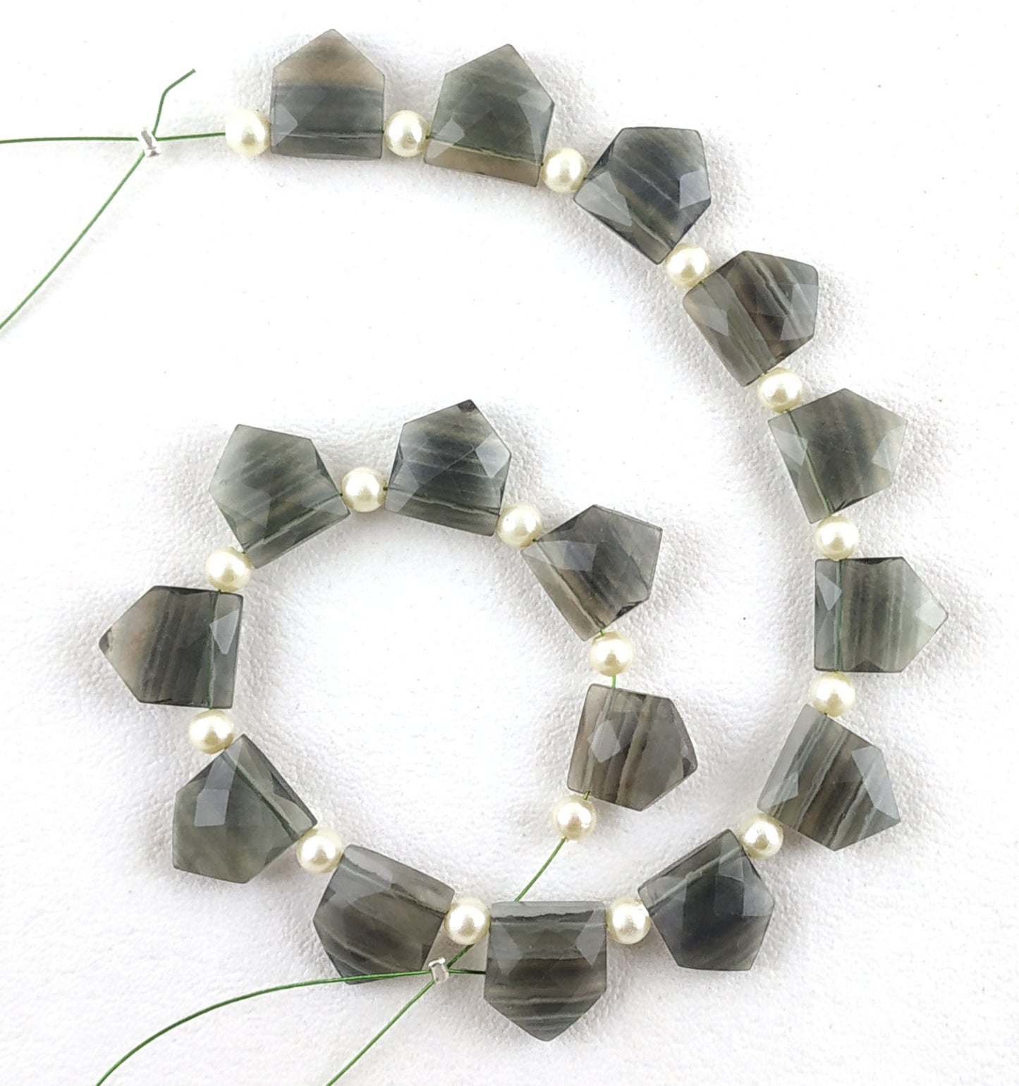 AAA Quality 1 Strand Natural Fluorite Gemstone,Pentagon Shape Briolette Beads,10x11-10x12 MM,Faceted Fluorite Beads,15 Pieces,Wholesale Rate