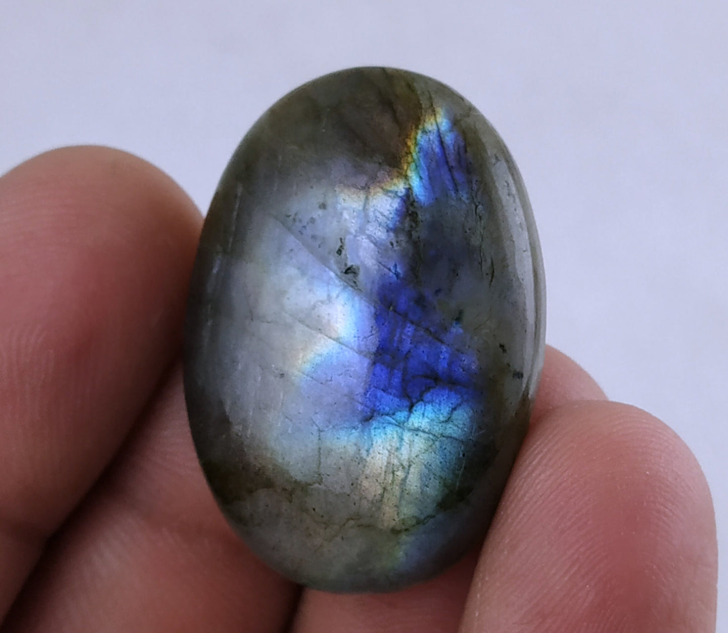 AAA Quality 1 Piece Natural Labradorite Cabochon,Loose Gemstone Size 22x32 MM,Spetrolite Blue Flash Oval Shape Labradorite Wholesale Rate