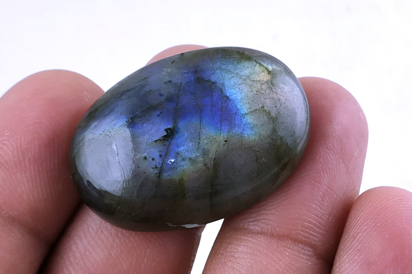 AAA Quality 1 Piece Natural Labradorite Cabochon,Loose Gemstone Size 22x32 MM,Spetrolite Blue Flash Oval Shape Labradorite Wholesale Rate