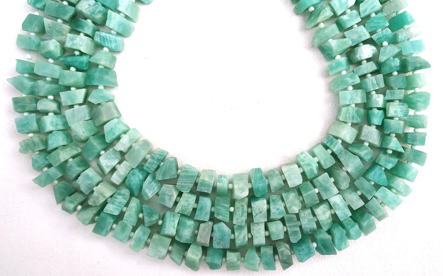 AAA Quality 1 Strand Natural Amazonite,50 Piece Rough Shape Amazonite,Size 6x8-7x9 MM Central Drilled Amazonite,Rough Stone Wholesale Price