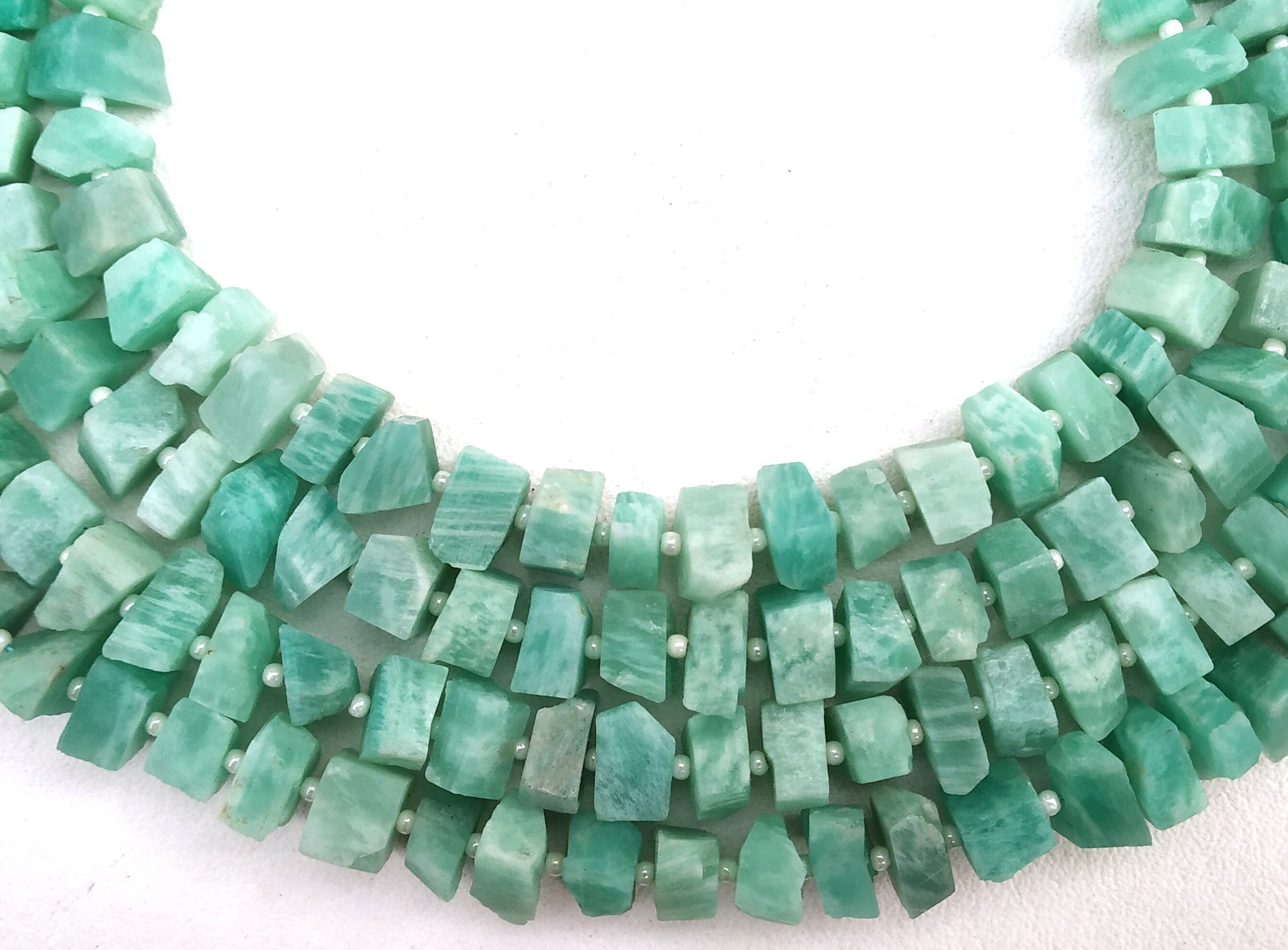 AAA Quality 1 Strand Natural Amazonite,50 Piece Rough Shape Amazonite,Size 6x8-7x9 MM Central Drilled Amazonite,Rough Stone Wholesale Price