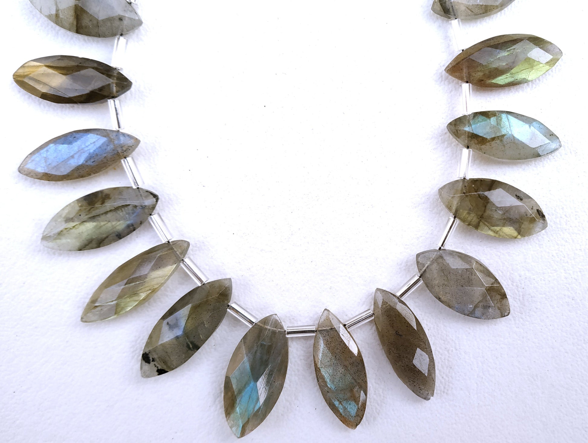 Awesome Quality 1 Strand Natural Labradorite Marquise Shape,Blue Flash Labradorite,Size 7x16-9x19 MM,21 Pieces Labradorite Beads,Wholesale