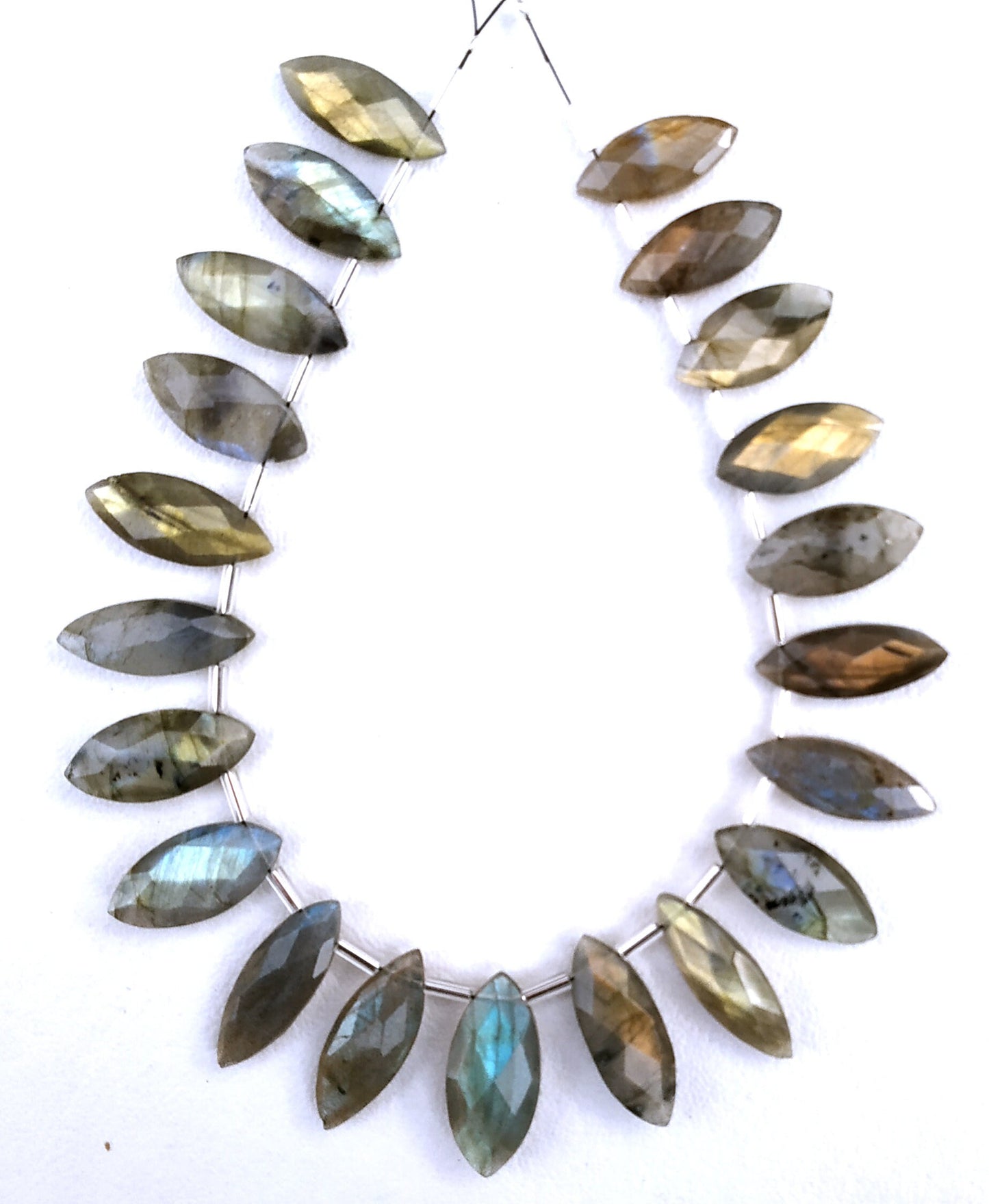 Awesome Quality 1 Strand Natural Labradorite Marquise Shape,Blue Flash Labradorite,Size 7x16-9x19 MM,21 Pieces Labradorite Beads,Wholesale