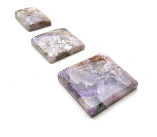 Top Quality 3 Pieces Natural Charoite Cabochons, Multi Shape Gemstone, Smooth Charoite Beads,Charoite Gemstone Wholesale Price