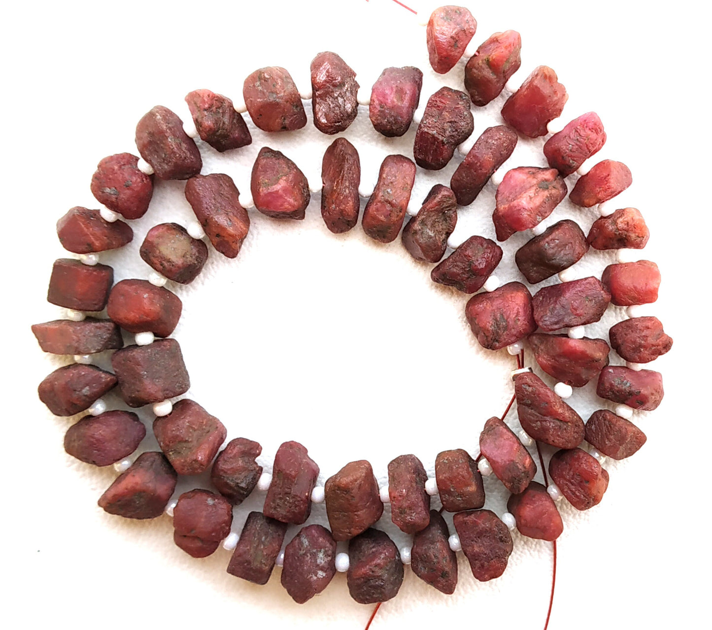 AAA Quality 1 Strand Natural 50 Piece Rough ,Size 6-8 MM Center Drilled Rough Stone, Untreated Raw Making Handmade Jewelry , Birthstone Raw