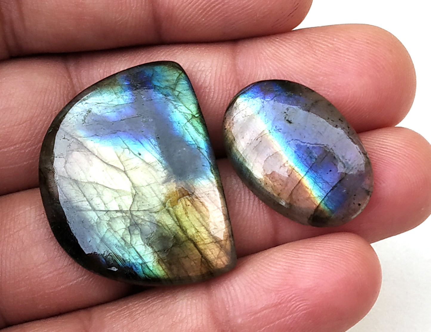 AAA Quality 2 Piece Natural Labradorite Cabochon,Loose Gemstone ,handmade Spetrolite Fancy Shape Labradorite Wholesale Rate