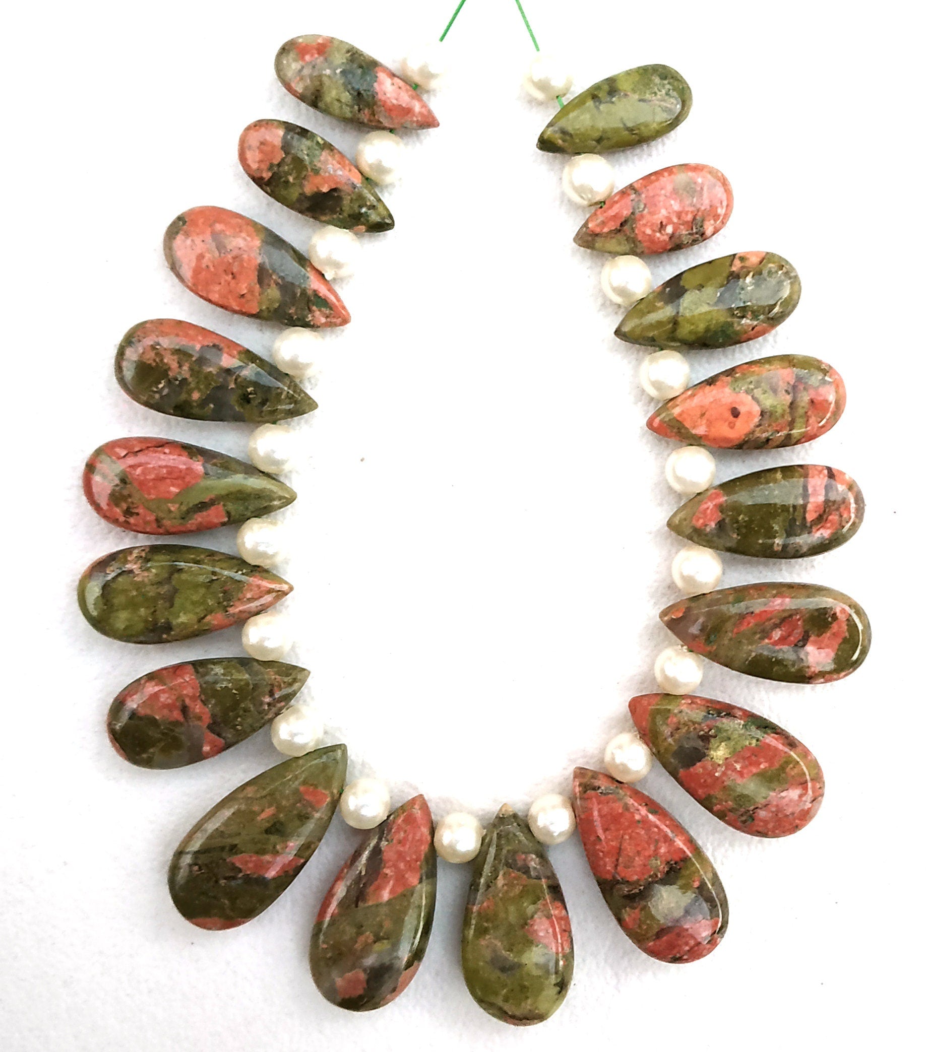 Best Quality 1 Strand Natural Unakite Jasper,Smooth Unakite jasper,Pear Shape,Jasper,5x13-9x18 MM Jasper Stone Beads,Wholesale Price