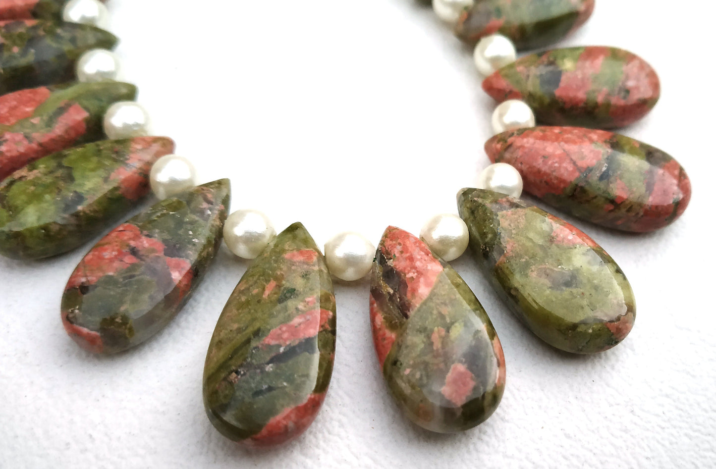 Best Quality 1 Strand Natural Unakite Jasper,Smooth Unakite jasper,Pear Shape,Jasper,5x13-9x18 MM Jasper Stone Beads,Wholesale Price