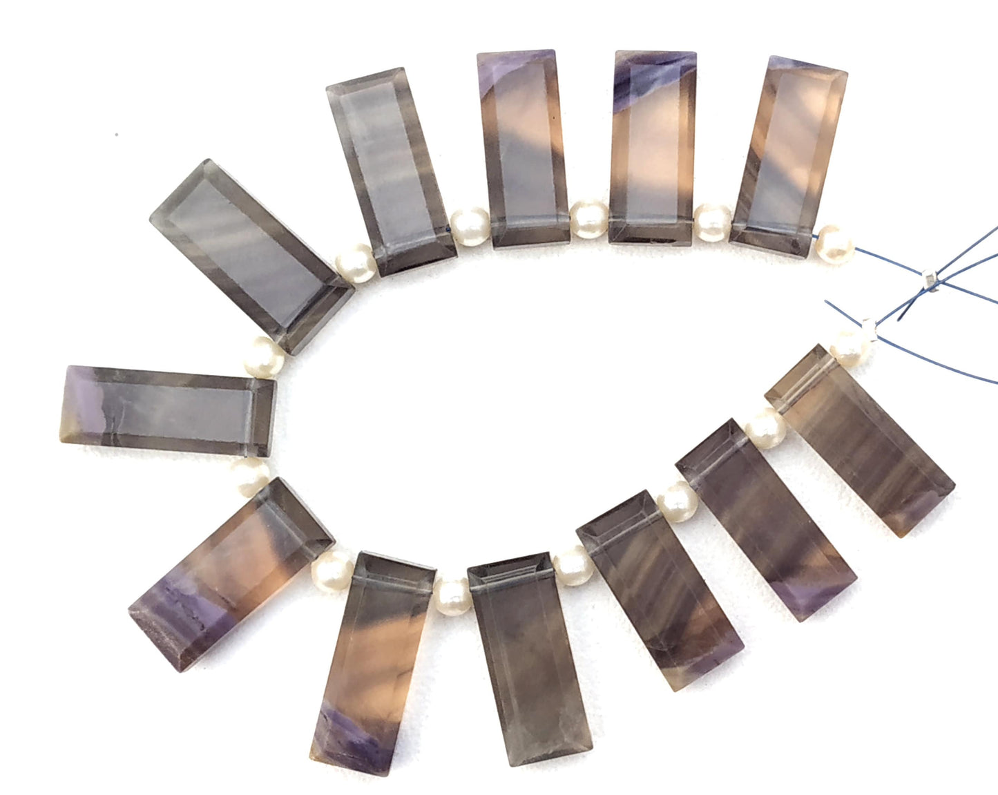 AAA Quality 1 Strand Natural Fluorite Gemstone,Rectangle Shape Briolette Beads,7x19-8x20 MM,Faceted Fluorite Beads,12 Pieces,Wholesale Price