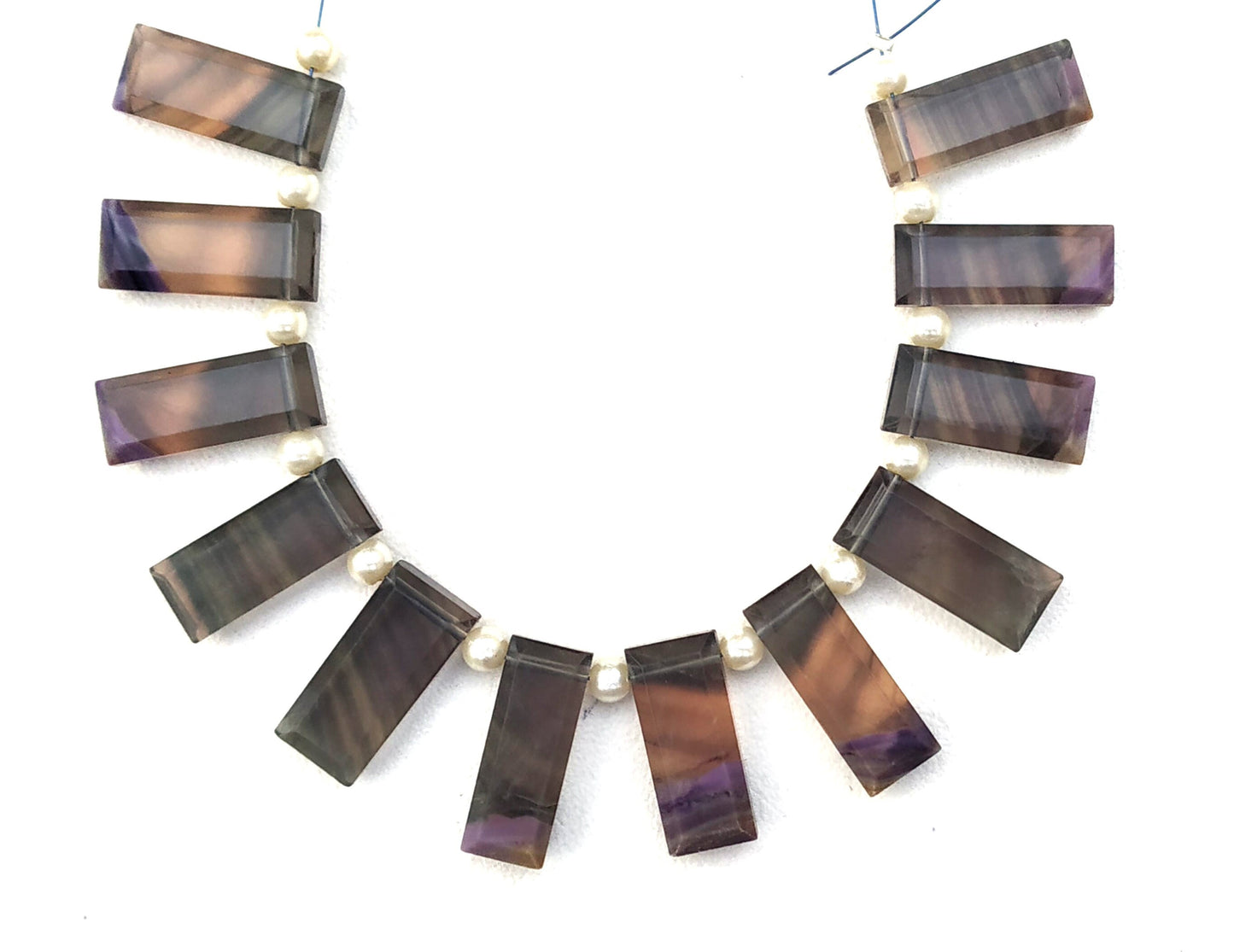 AAA Quality 1 Strand Natural Fluorite Gemstone,Rectangle Shape Briolette Beads,7x19-8x20 MM,Faceted Fluorite Beads,12 Pieces,Wholesale Price