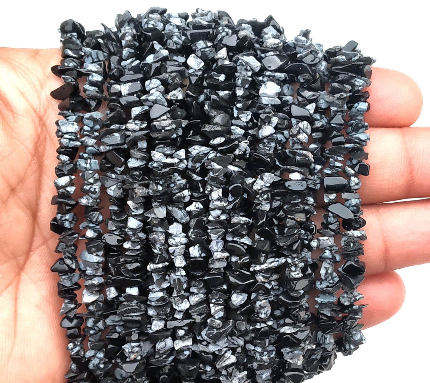 AAA Quality 16"Long Natural Obsidian Chips Beads,Uncut Chip Bead,4-7 MM,Polished Beads,Smooth Obsidian Chip Bead,Gemstone Wholesale Price