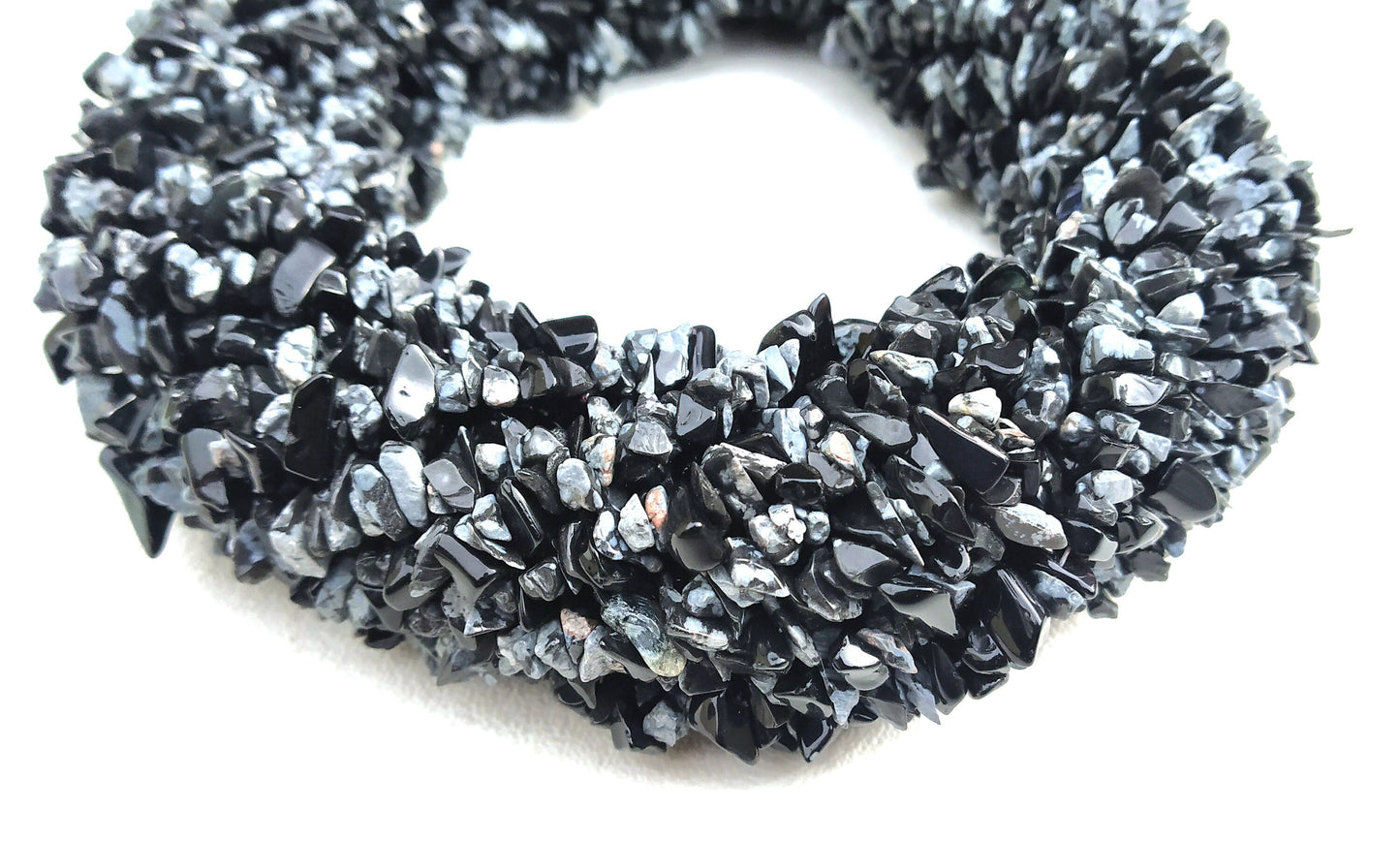 AAA Quality 16"Long Natural Obsidian Chips Beads,Uncut Chip Bead,4-7 MM,Polished Beads,Smooth Obsidian Chip Bead,Gemstone Wholesale Price