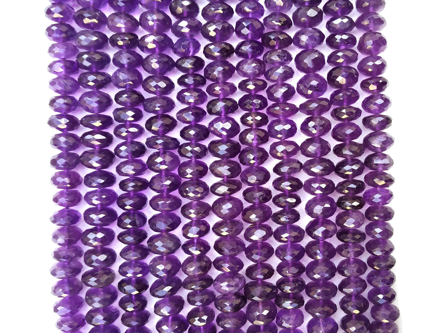 10" Inch Long Best Quality Natural Blue Amethyst,Rondelle Faceted Beads,Size 8-8.5 MM Approx Amethyst Beads,Amethyst Gemstone Wholesale Rate