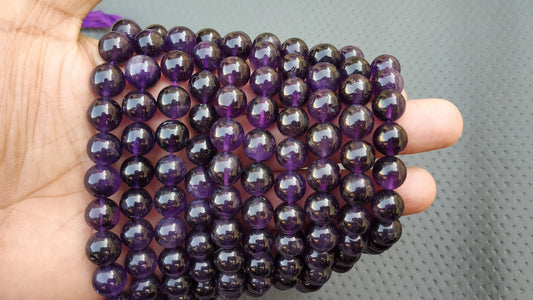 12.5" Inch Long AAA Quality Natural Blue Amethyst,Round Smooth Beads,Size 10.5 MM Approx Amethyst Beads,Amethyst Gemstone Wholesale Price