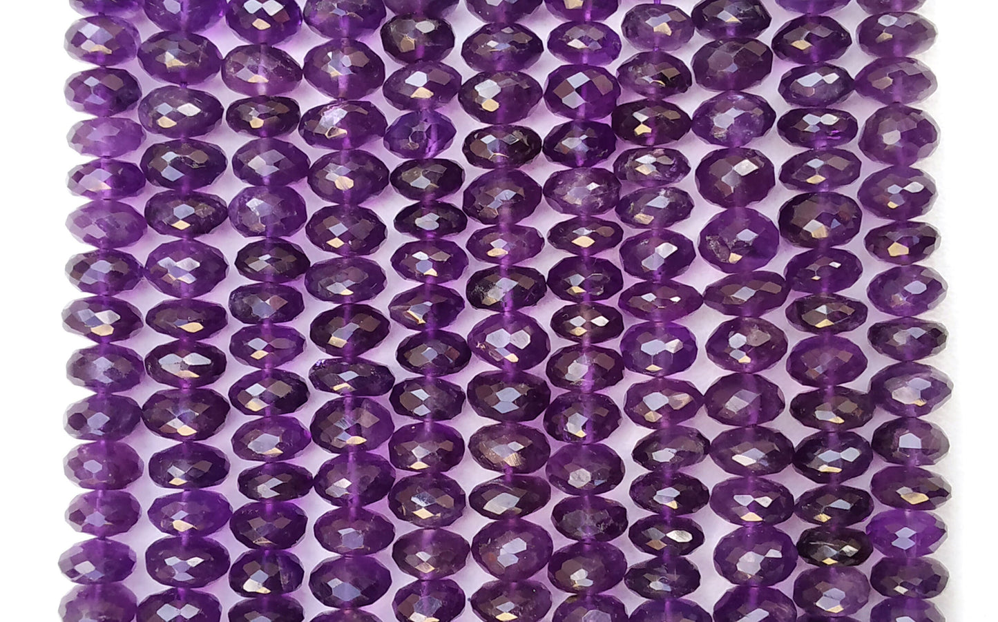 10" Inch Long Best Quality Natural Blue Amethyst,Rondelle Faceted Beads,Size 8-8.5 MM Approx Amethyst Beads,Amethyst Gemstone Wholesale Rate