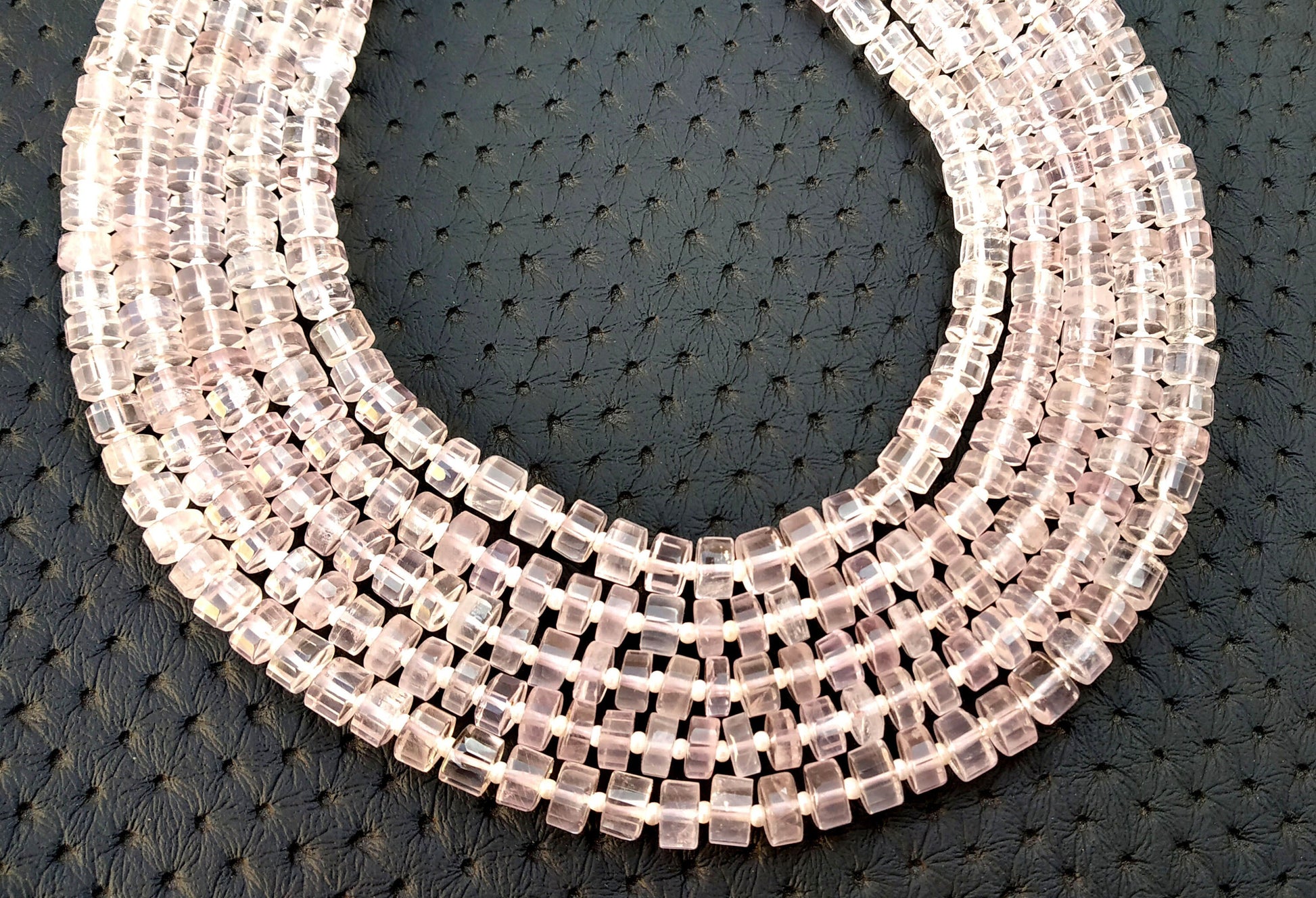 15"Inch Long Natural Rose Quartz,Tyre Shape,Faceted Beads, Size 5-6 MM Approx Tyre Rose Beads Making Jewelry Wholesale Price