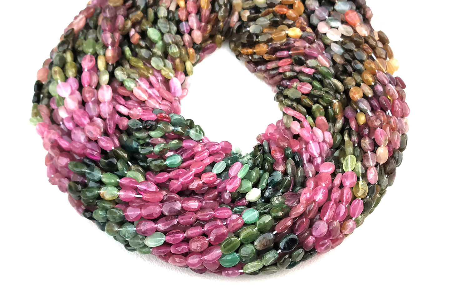 14" Inch Long Natural Multi Tourmaline Oval Beads,Smooth Beads,Size 4x5.5-5x6.5 MM Approx Tourmaline Beads,Multi Tourmaline Gems Wholesale