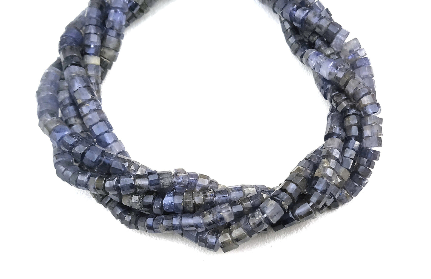 13" Inch Long Natural Iolite Gemstone,Tyre Beads,Faceted Beads Iolite,Size 4.5-5 MM,Micro Beads Making Jewelry handmade Wholesale Price