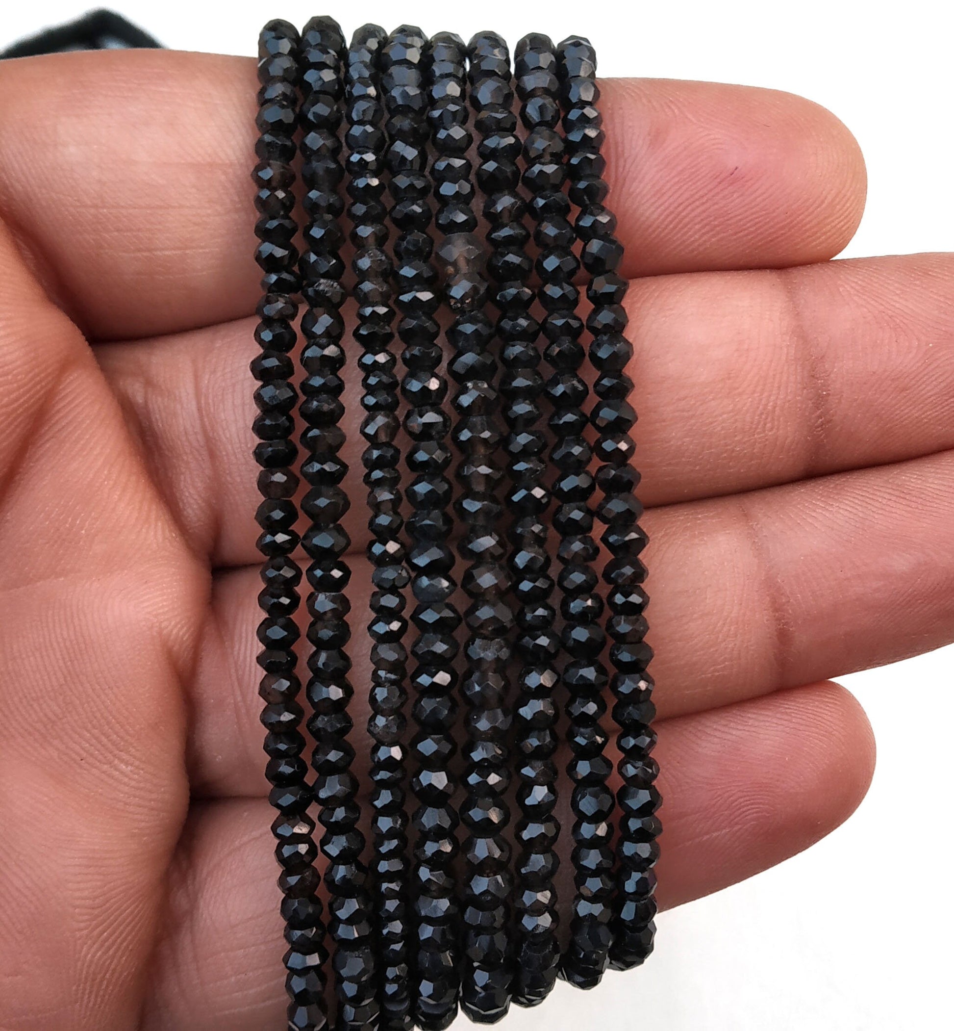 13" Inch Long AAA Quality Natural Smoky,Rondelle Faceted Beads,Size 4-4.5 MM Smoky Quartz Beads,Smoky Gemstone Making Jewelry Wholesale Rate