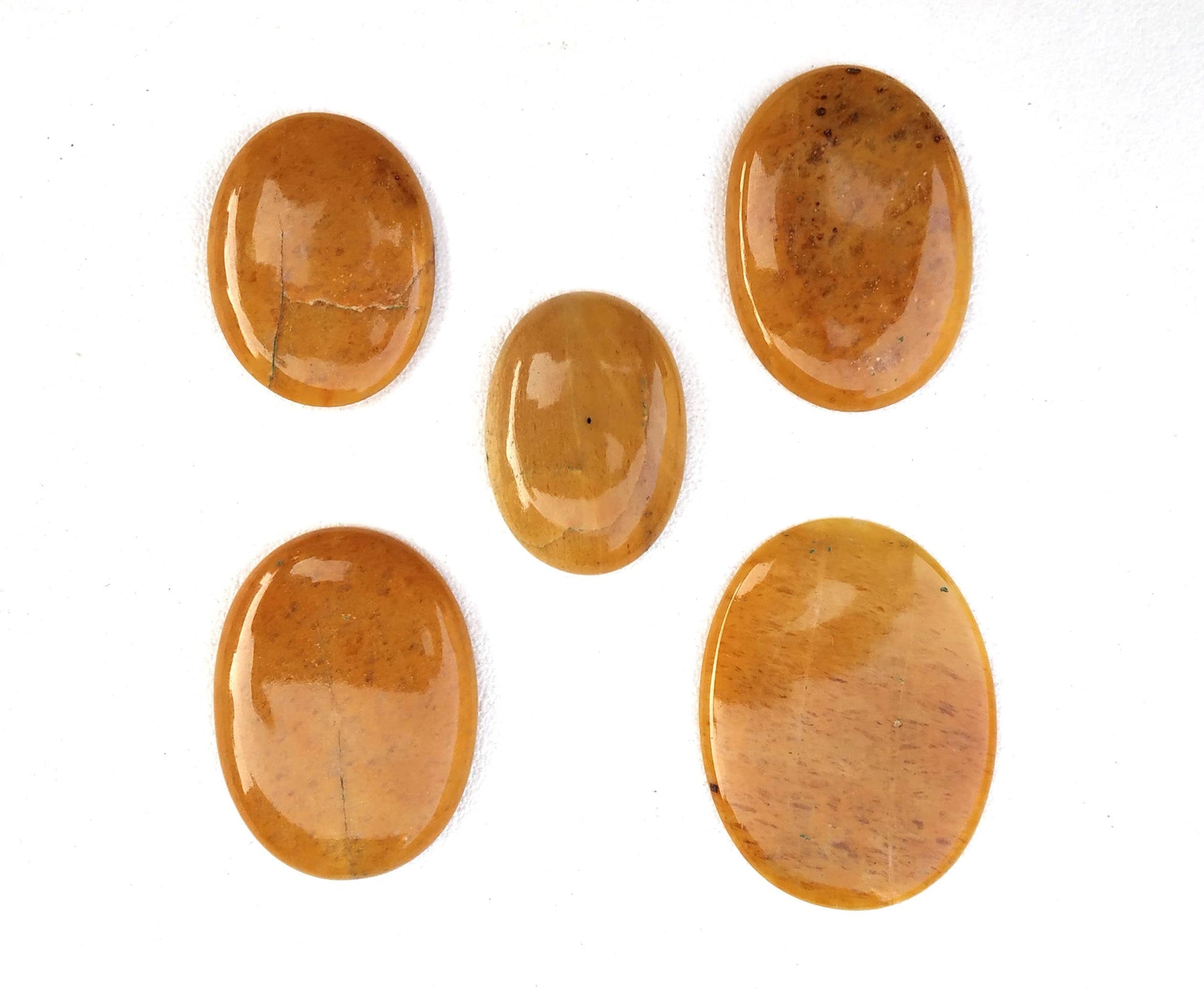 Winter Offer Sale 5 Pieces Natural Yellow Aventurine Gemstone,Oval Shape,Smooth Cabochon,Size 22x30-30x40 MM Approx,Making Jewelry Wholesale