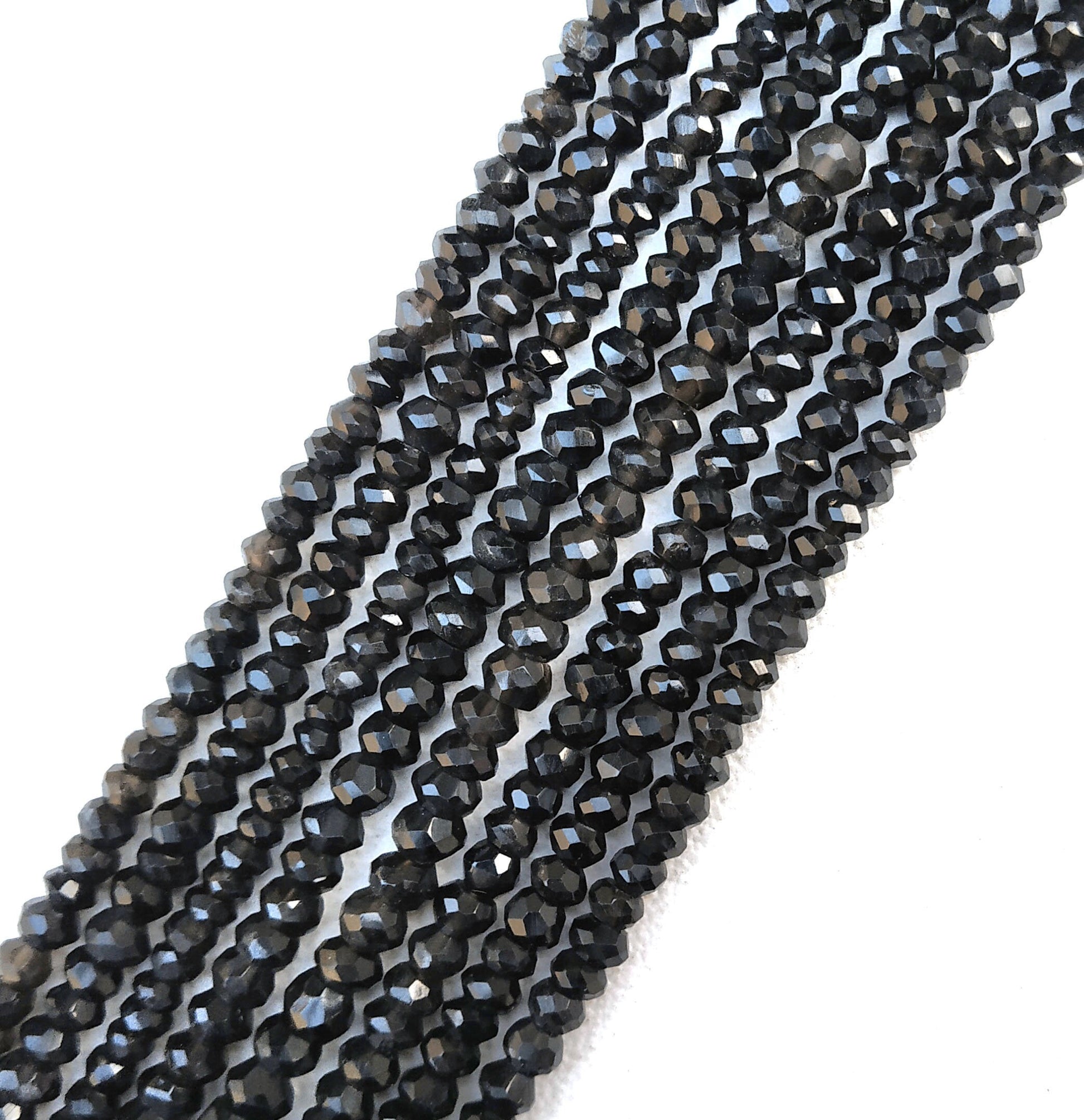 13" Inch Long AAA Quality Natural Smoky,Rondelle Faceted Beads,Size 4-4.5 MM Smoky Quartz Beads,Smoky Gemstone Making Jewelry Wholesale Rate