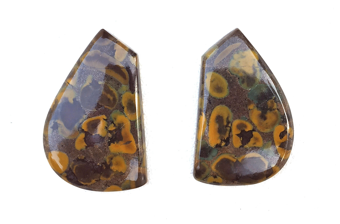 Wholesale Reasonable Price Amazing Quality Unique 1 Pair Natural Fruit Jasper Cabochons,Designer Fancy Cabs,Size 22x36 MM,Loose Gemstone