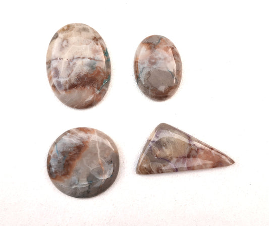 Winter Offer Sale 4 Pieces Natural Ocean Jasper,Oval Fancy And Round shape Cabochon,Loose Gemstone Cabochon,Making Jewelry Wholesale Price