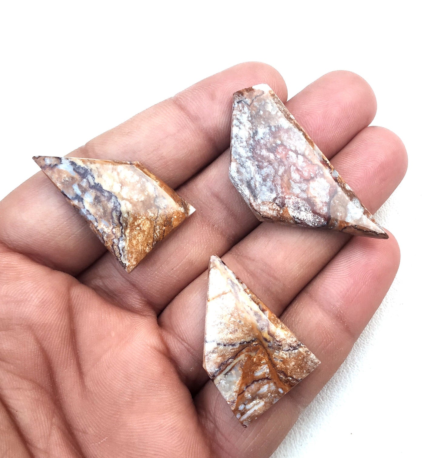 Very Nice Collection 3 Pieces Natural Ocean Jasper,Fancy shape Cabochon,Size 18x30-20x46 M,Loose Gemstone Cabochon,Making Jewelry Wholesale