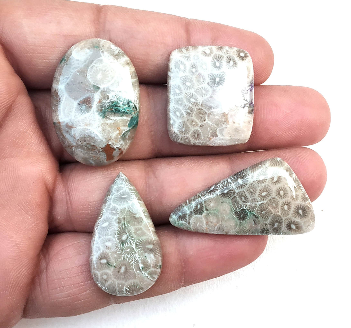 Very Nice Collection 4 Pieces Natural Ocean Jasper,Multi Shape Cabochon,Printed Cabochon,Smooth Designer Cabs Making Jewelry Wholesale Price