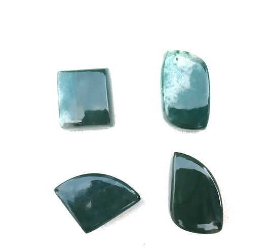 Evergreen Sale 4 Piece Natural Blood Stone Cabochon,Rectangle & Fancy Shape,Smooth Gemstone,Handmade Macrame Wired Making Jewelry Wholesale