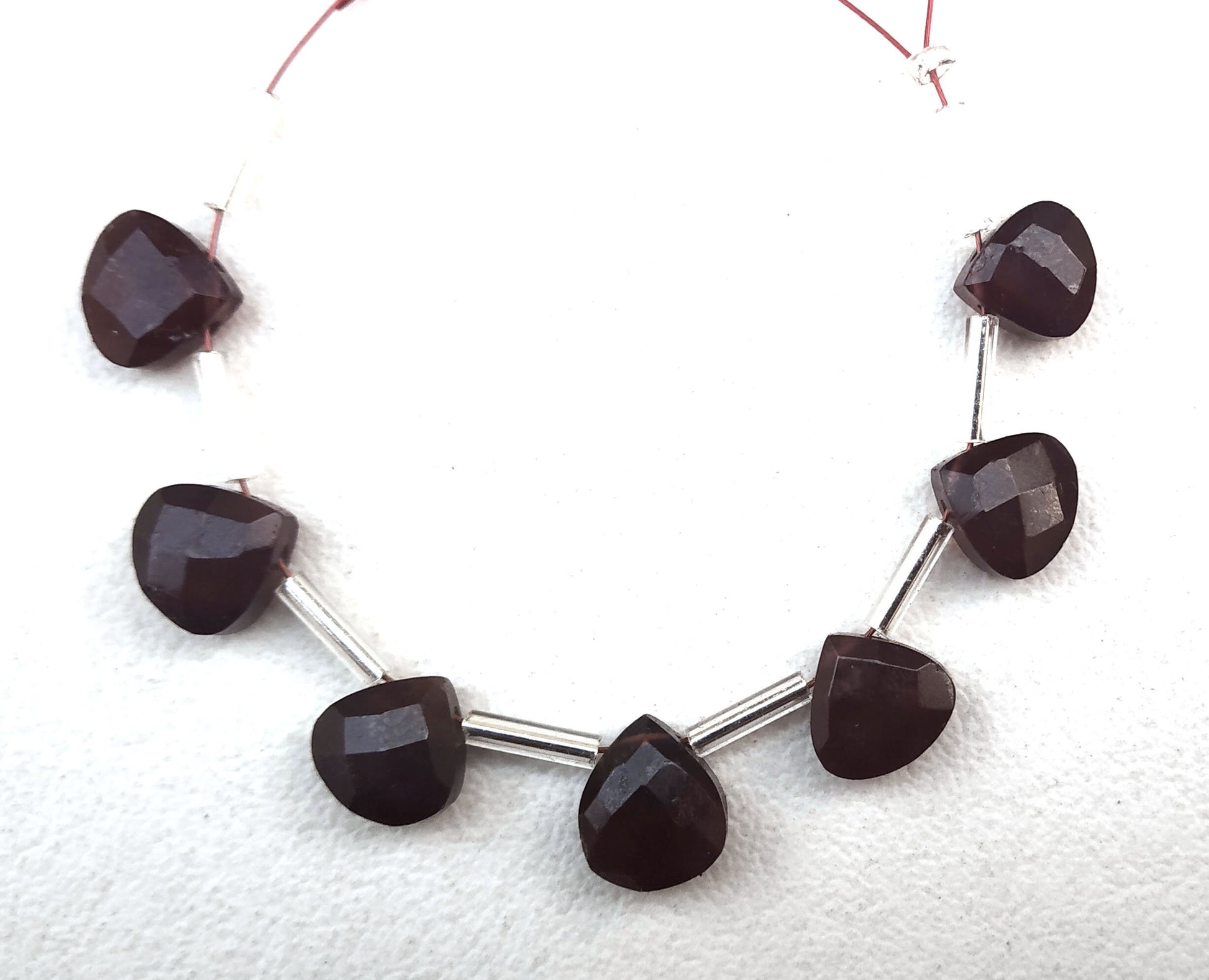 Awesome Quality Natural Red Garnet Gemstone 7 Piece Faceted Heart Shape Size 7-8 MM Approx January Birthstone Making Jewelry Wholesale Price